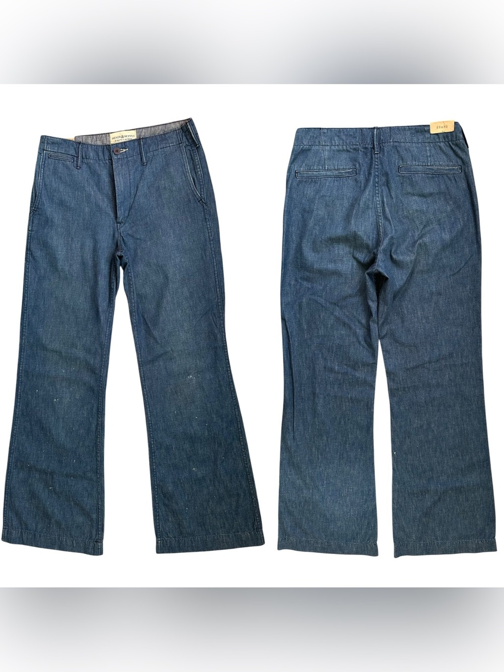 NWT Denim & Supply Ralph Lauren High Rise Flare Leg Bleach Spots Jeans Sz 28